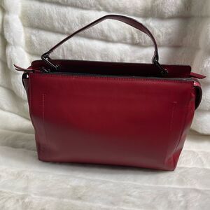 Vittoria Napoli leather Red satchel office bag with antique tone hardwares.
